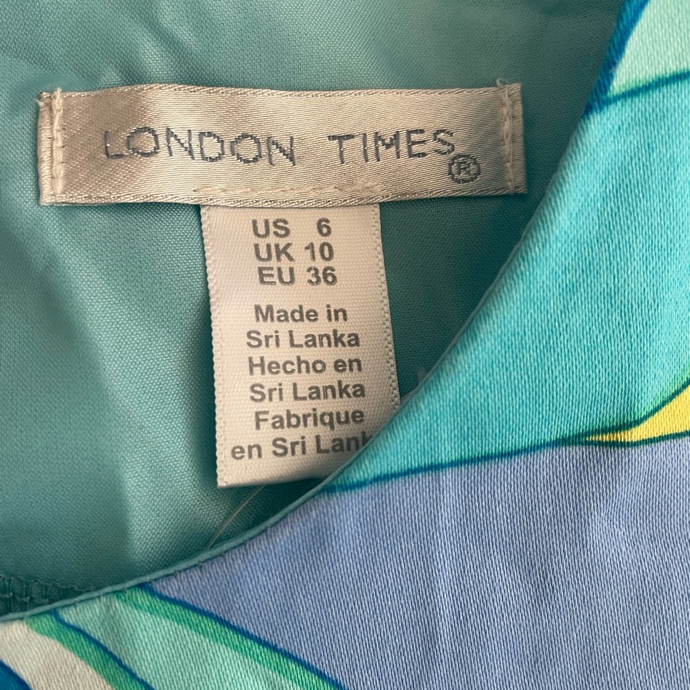 London Times womens Sleeveless Floral Boho Shift Dress Size 6 - Picture 4 of 7